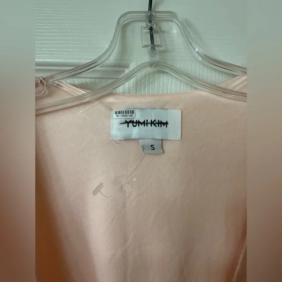 Yumi Kim Maternity Francine Soft Metallic Pink Wrap Midi Dress NWOT Small S - Picture 9 of 9